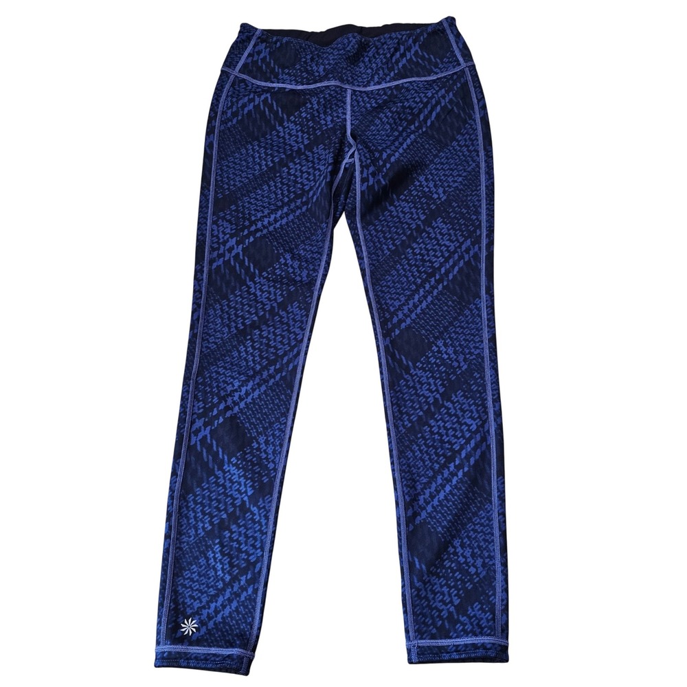 Athleta Reversible Print Leggings Blue Athletic High Waist‎ - Picture 2 of 6